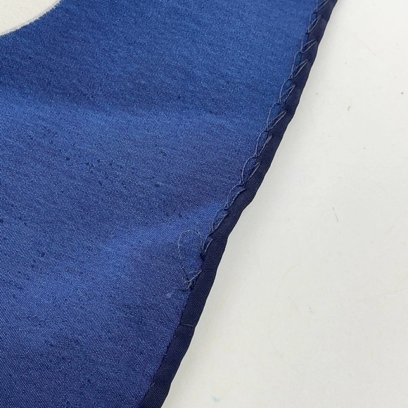 Chanel Navy White Mademoiselle Gripoix Silk Scarf - Picture 13 of 16